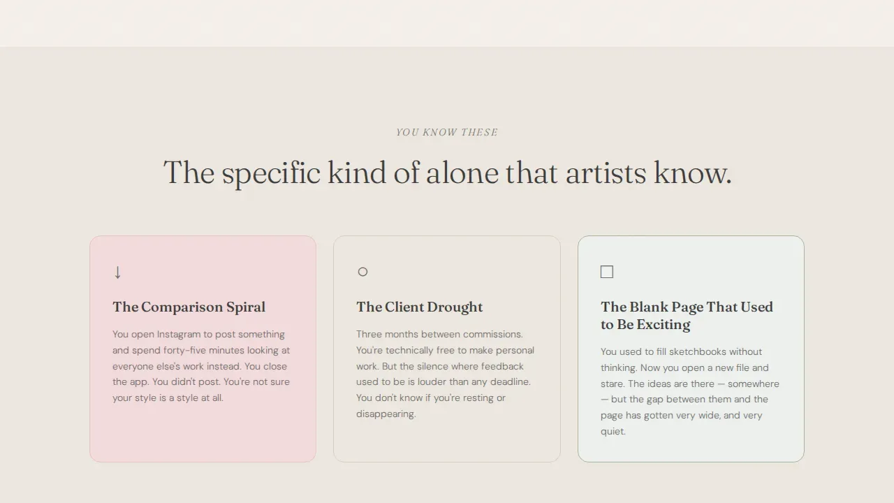 Healing Space Artists Community Landing Page Template