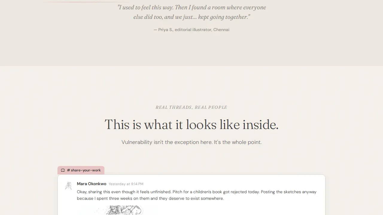 Healing Space Artists Community Landing Page Template