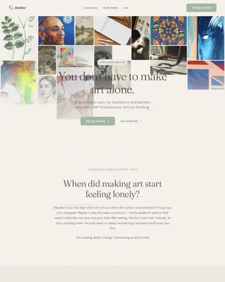 Healing Space Artists Community Landing Page Template