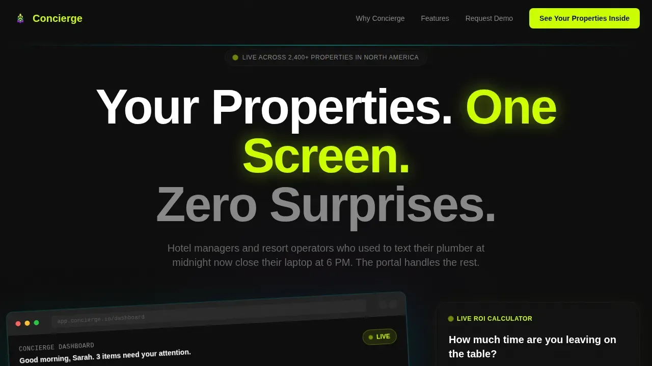 Premium Hospitality Management Landing Page Template