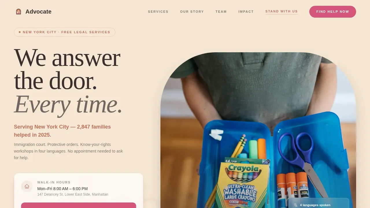 Community Hearth Human Rights Direct Service Provider Landing Page