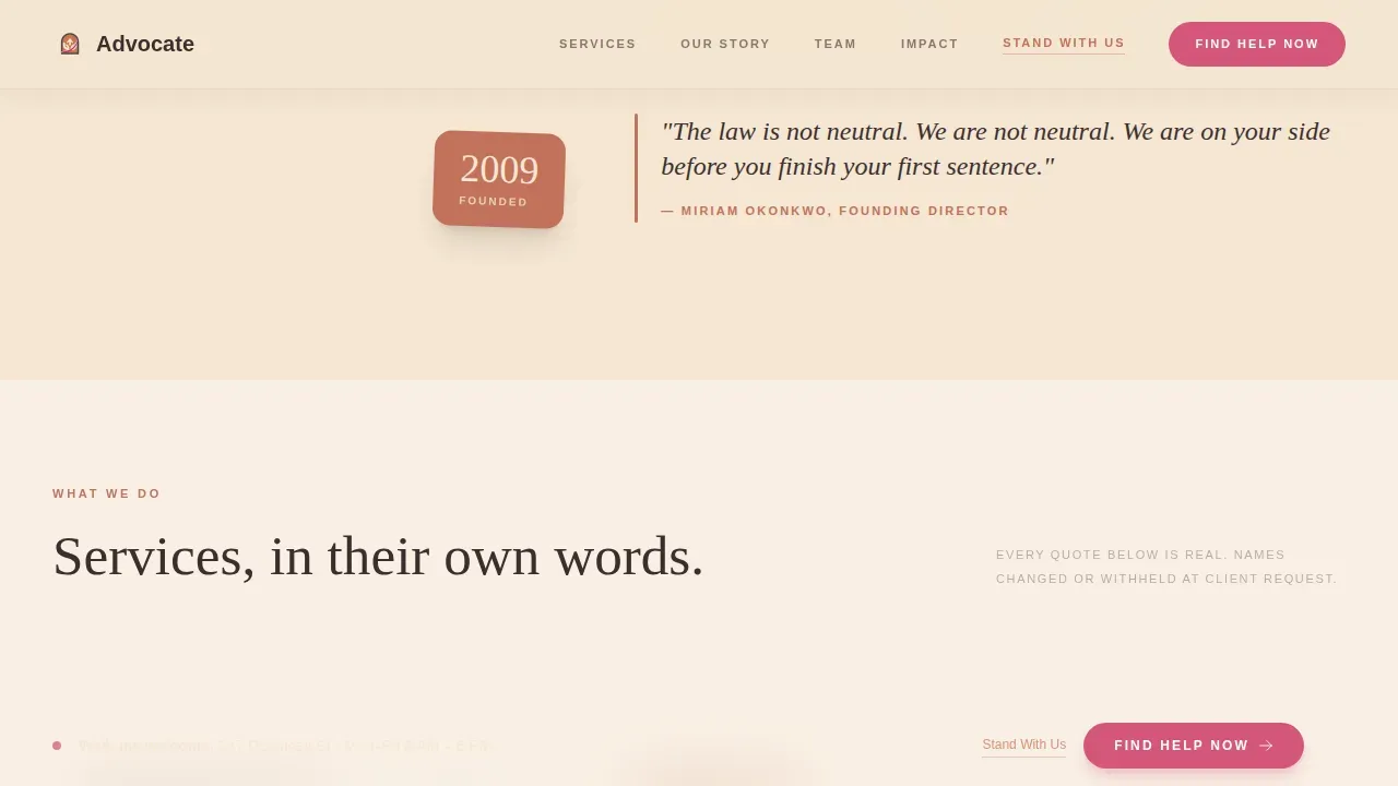 Community Hearth Human Rights Direct Service Provider Landing Page