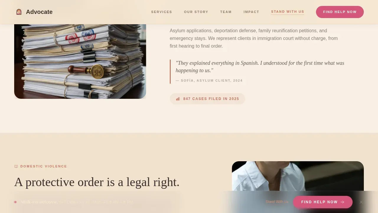 Community Hearth Human Rights Direct Service Provider Landing Page
