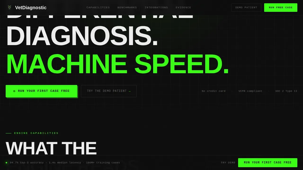 Veterinary AI Landing Page Template | Machine Speed