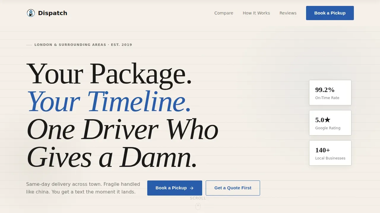 Rapid Courier Logistics Landing Page Template