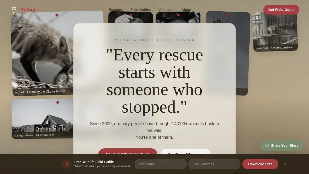 Compassionate Animal Rescue Landing Page Template