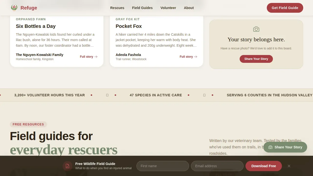 Compassionate Animal Rescue Landing Page Template