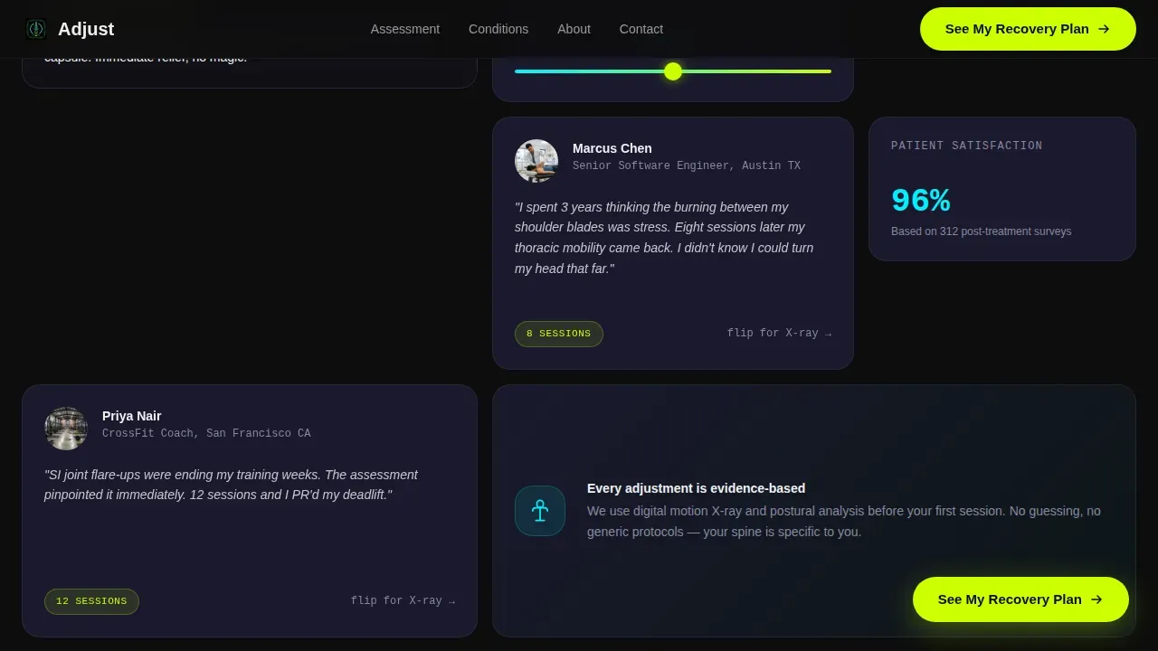 Advanced Spinal Wellness Landing Page Template