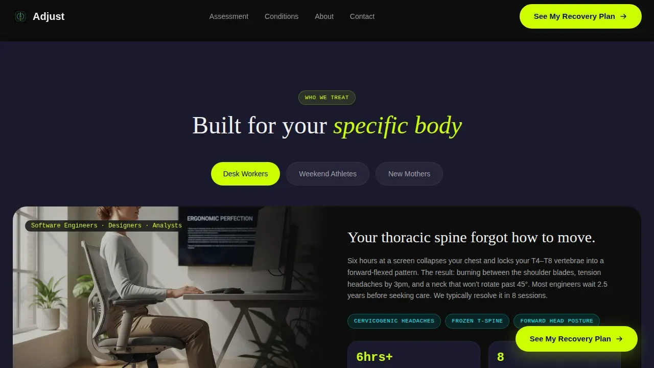 Advanced Spinal Wellness Landing Page Template