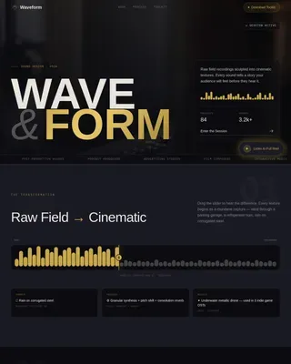 Professional Audio Engineering Landing Page Template