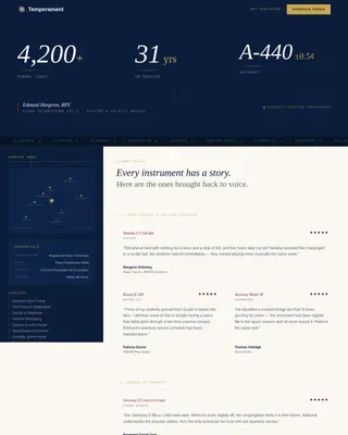 Master Piano Technician Landing Page Template