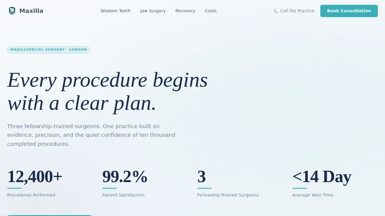 Maxillofacial Surgeon Booking Website Template