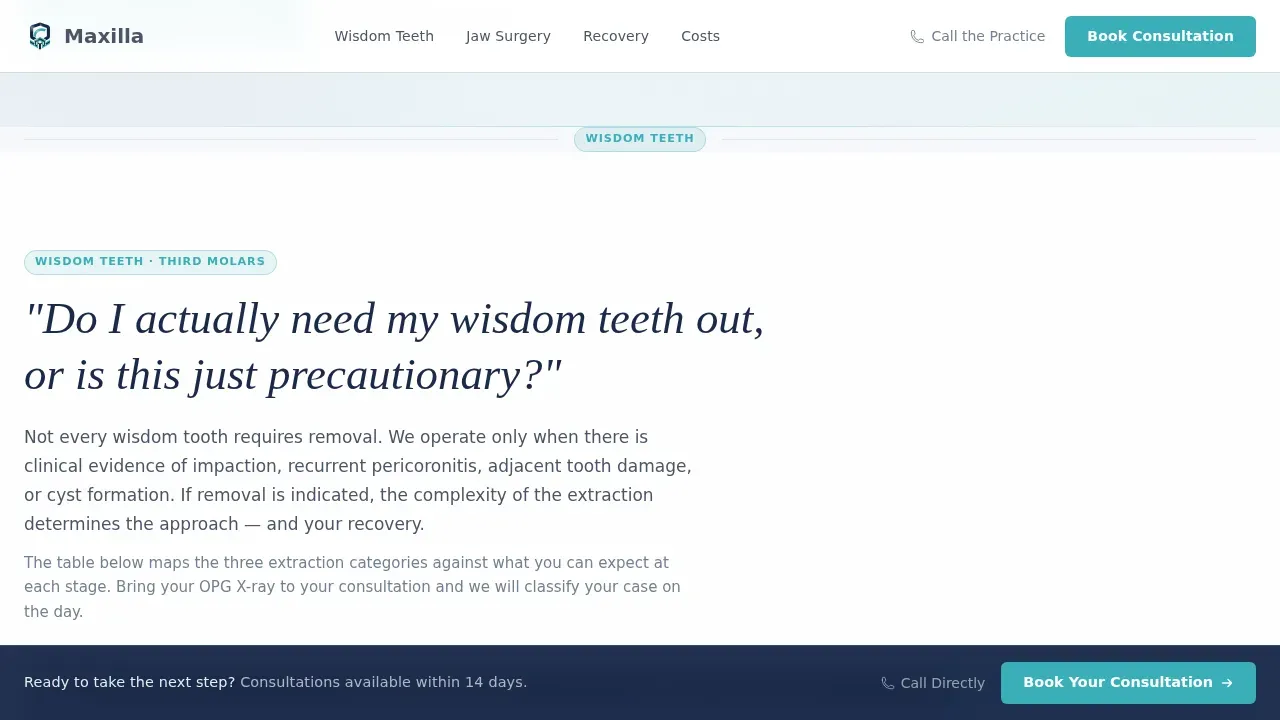 Maxillofacial Surgeon Booking Website Template
