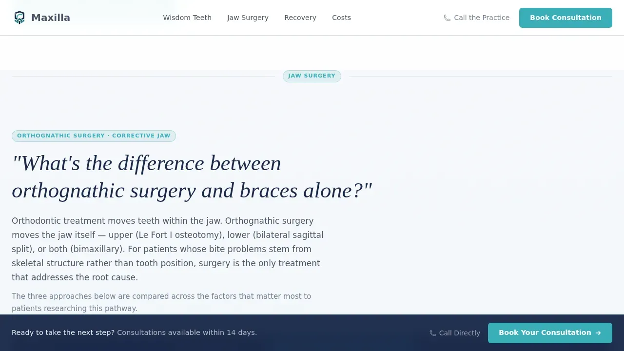 Maxillofacial Surgeon Booking Website Template