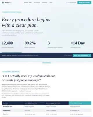 Maxillofacial Surgeon Booking Website Template