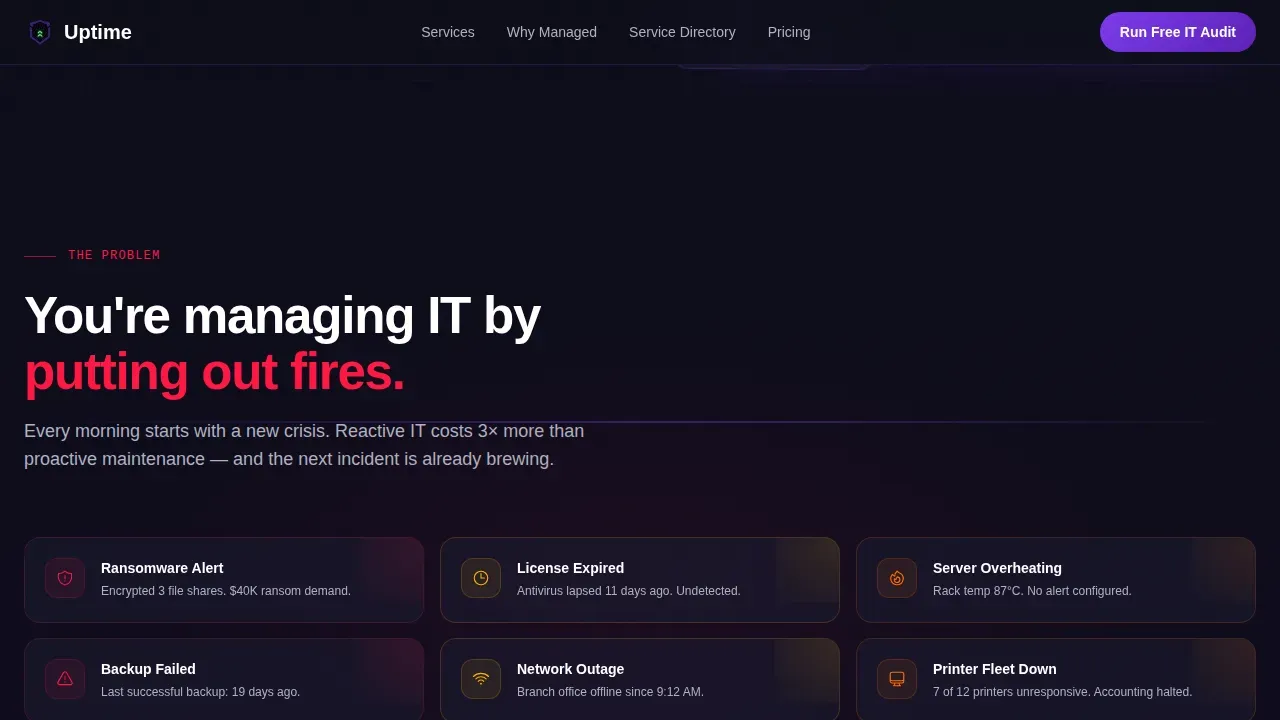 Proactive Managed IT Maintenance Landing Page Template