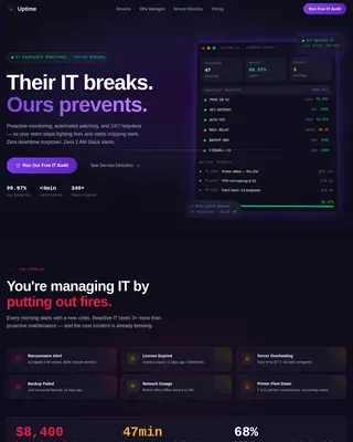 Proactive Managed IT Maintenance Landing Page Template