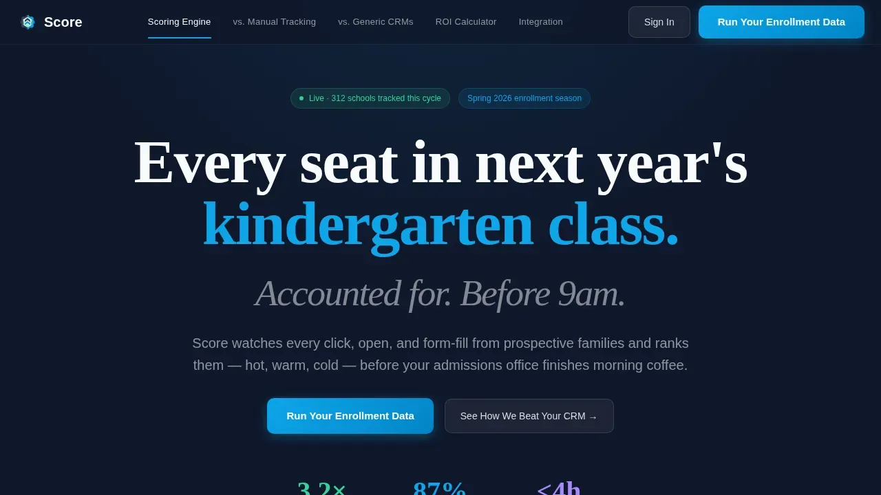 AI-Powered Enrollment Scoring Landing Page Template