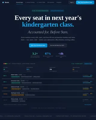 AI-Powered Enrollment Scoring Landing Page Template