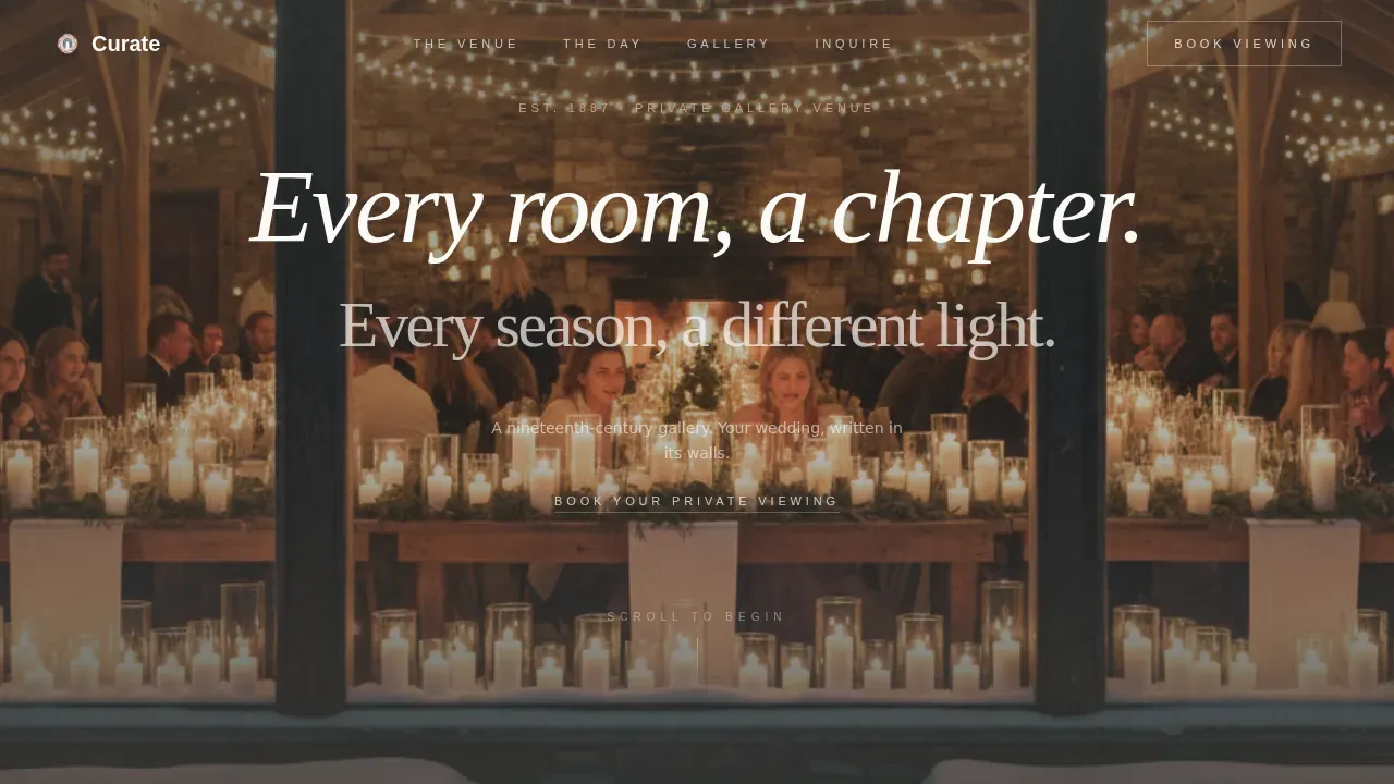 Elegant Gallery Wedding Venue Landing Page Template
