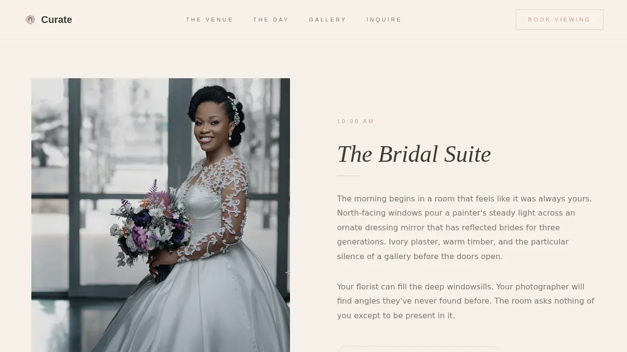 Elegant Gallery Wedding Venue Landing Page Template