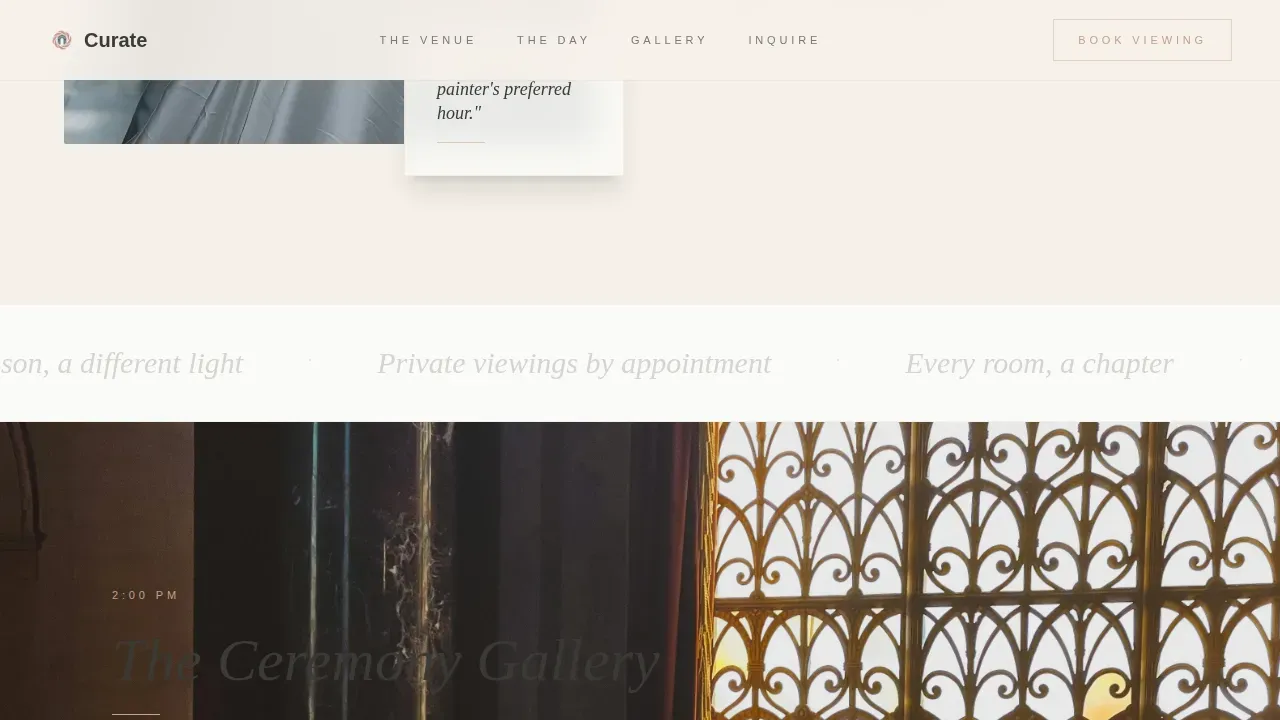 Elegant Gallery Wedding Venue Landing Page Template