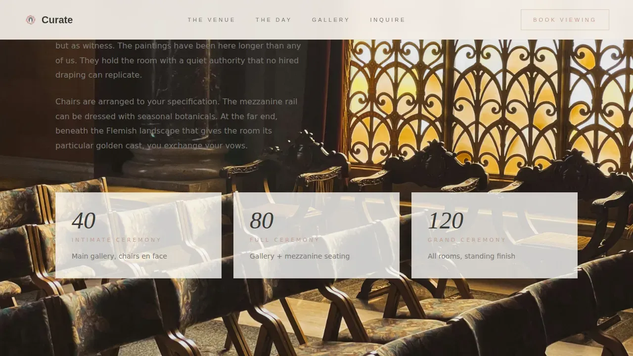 Elegant Gallery Wedding Venue Landing Page Template