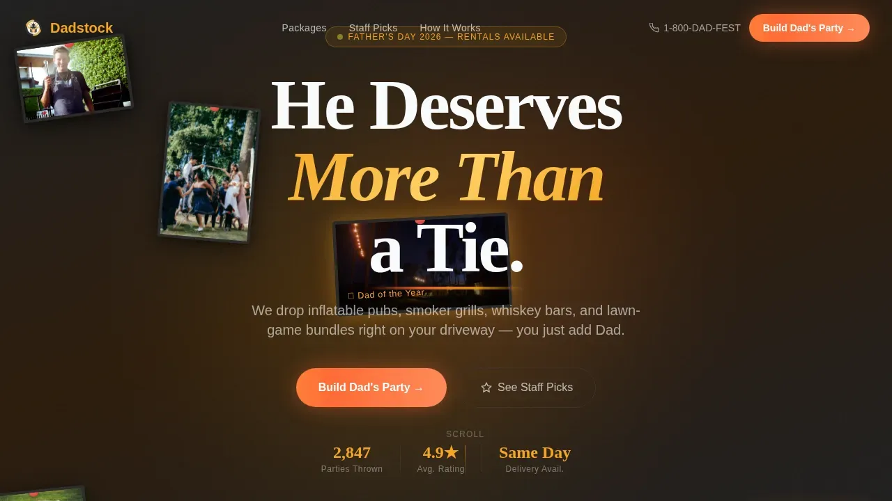 Backyard Festival Rental Services Landing Page Template