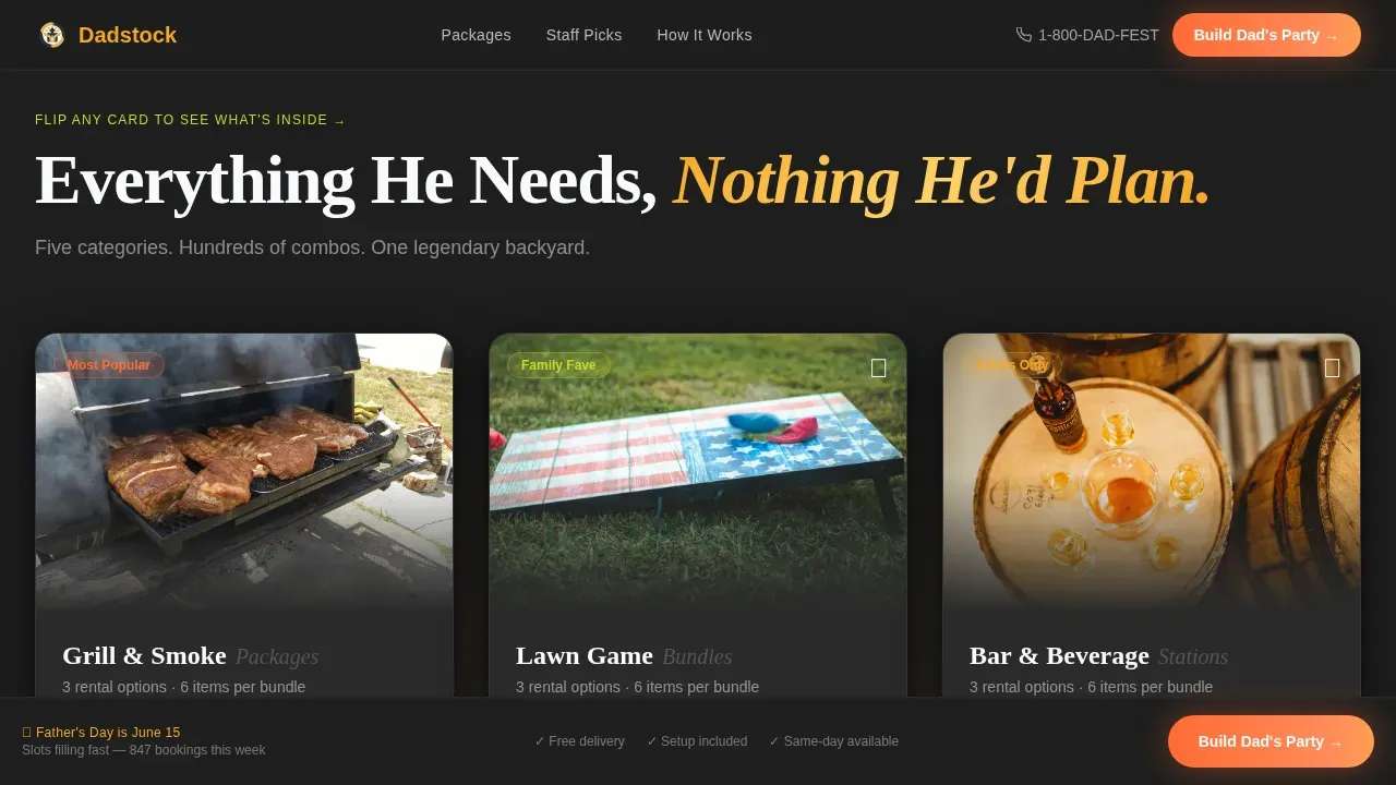 Backyard Festival Rental Services Landing Page Template