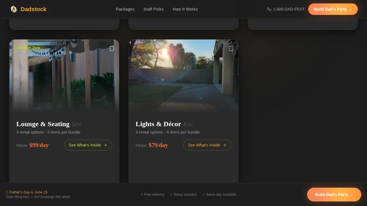 Backyard Festival Rental Services Landing Page Template