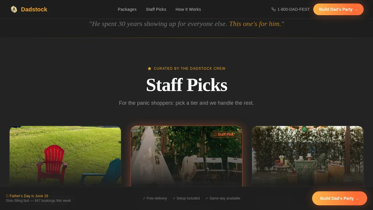 Backyard Festival Rental Services Landing Page Template