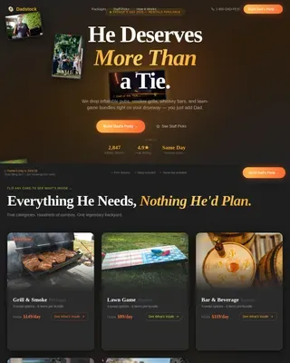 Backyard Festival Rental Services Landing Page Template