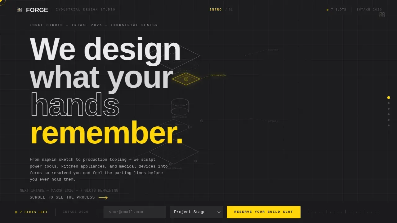 Precision Industrial Design Landing Page Template