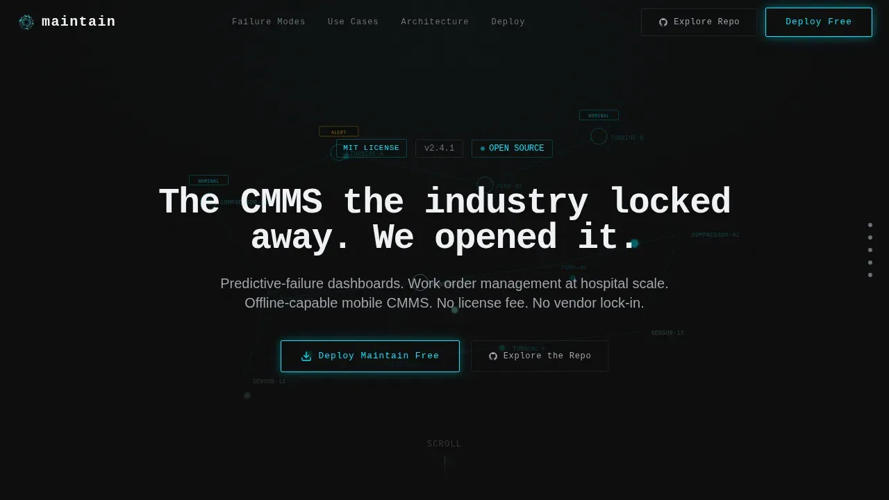 Open-Source Enterprise Operations Landing Page Template
