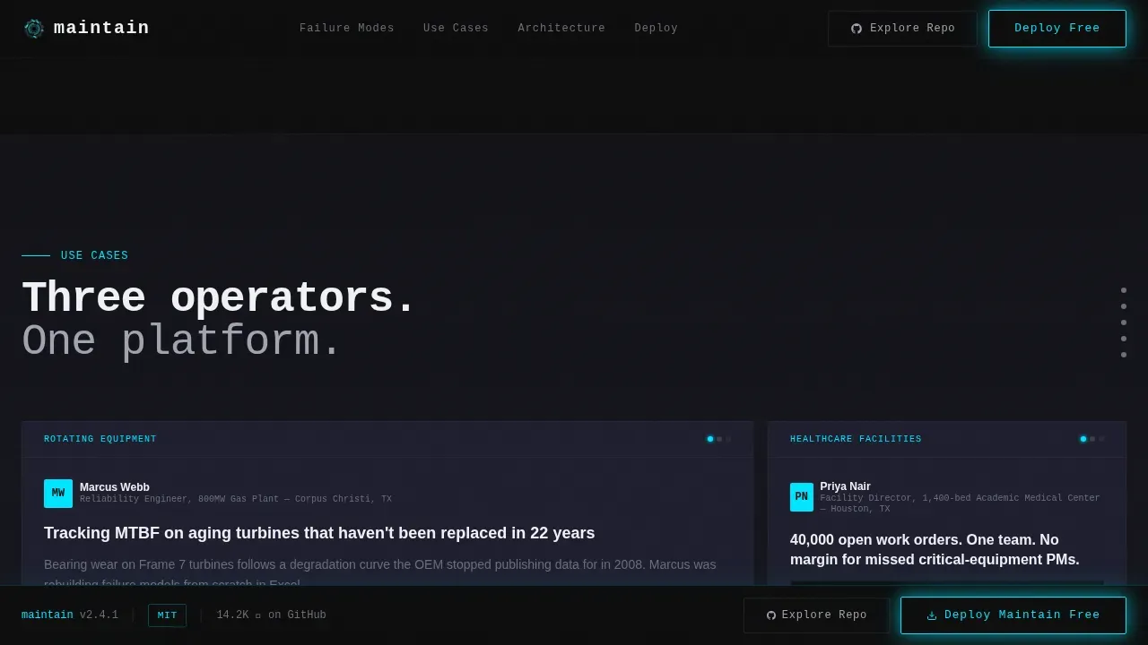 Open-Source Enterprise Operations Landing Page Template
