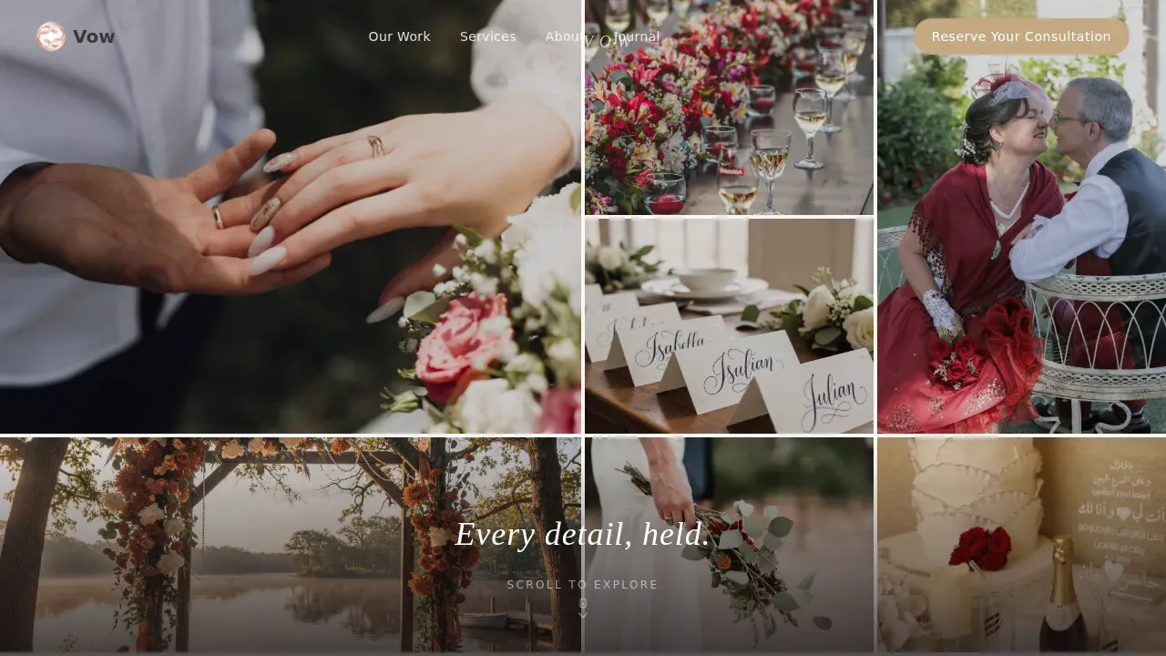 Full-Service Wedding Planner Gallery Portfolio Website Template