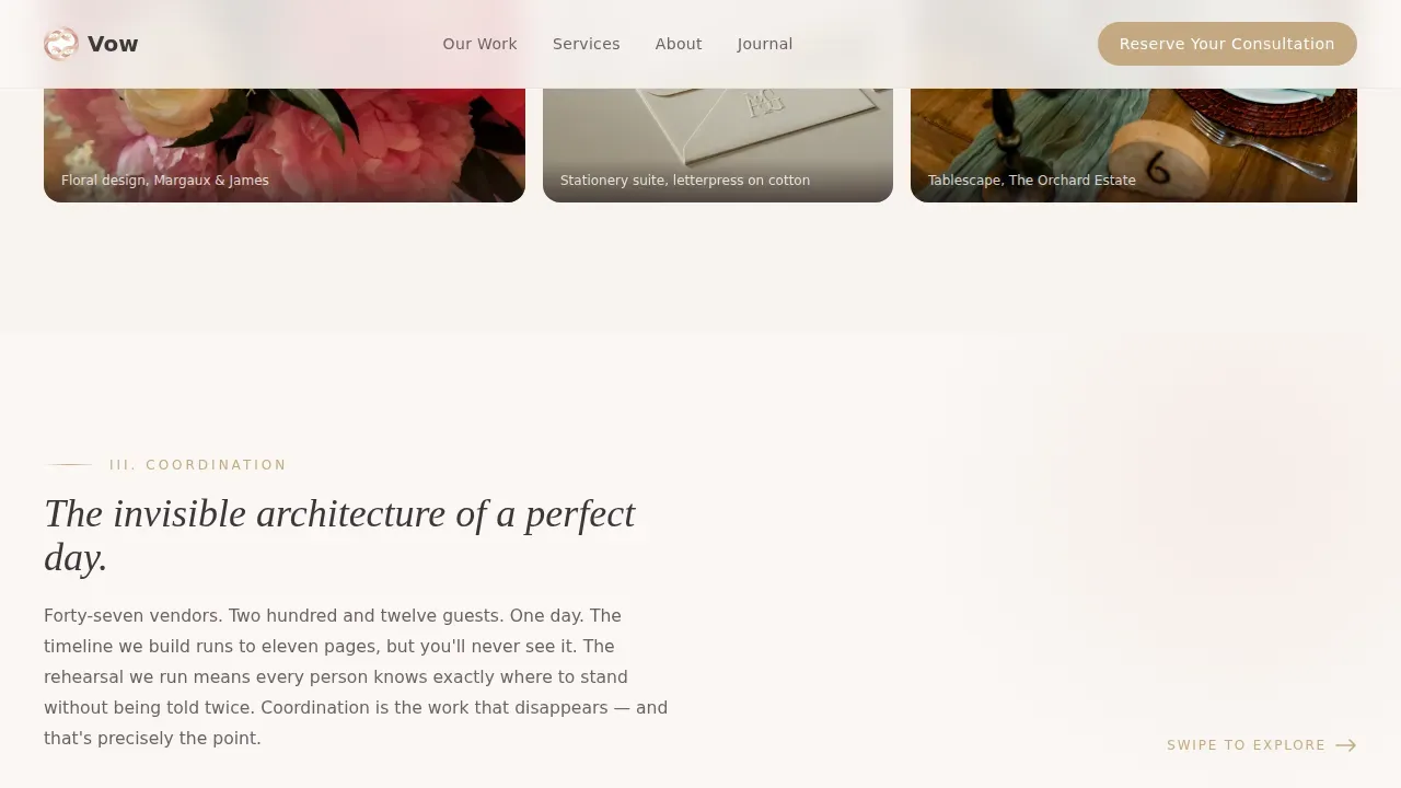 Full-Service Wedding Planner Gallery Portfolio Website Template