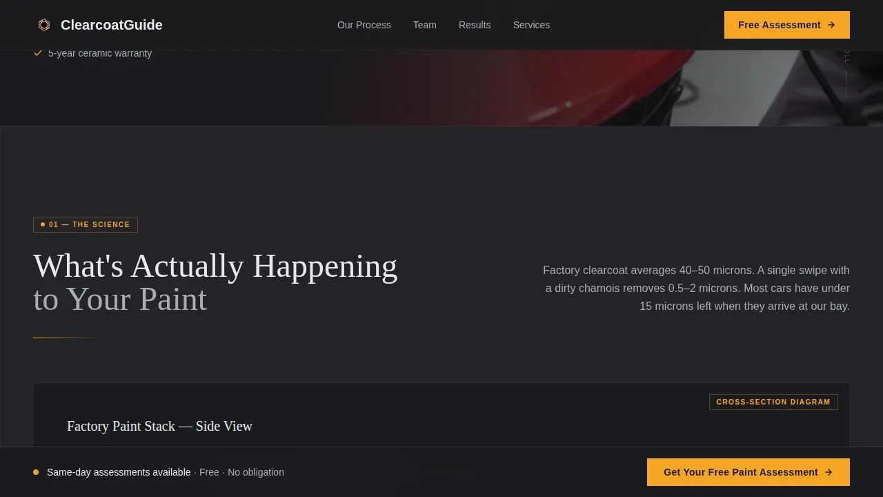 Expert Paint Correction Generation Landing Page Template