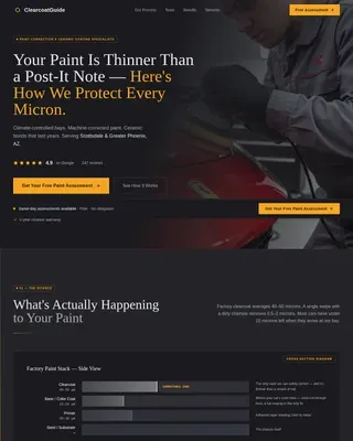 Expert Paint Correction Generation Landing Page Template