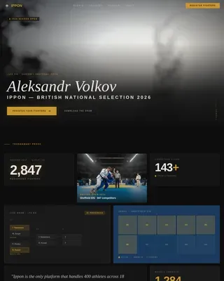 Industrial Judo Tournament Hosting Landing Page Template