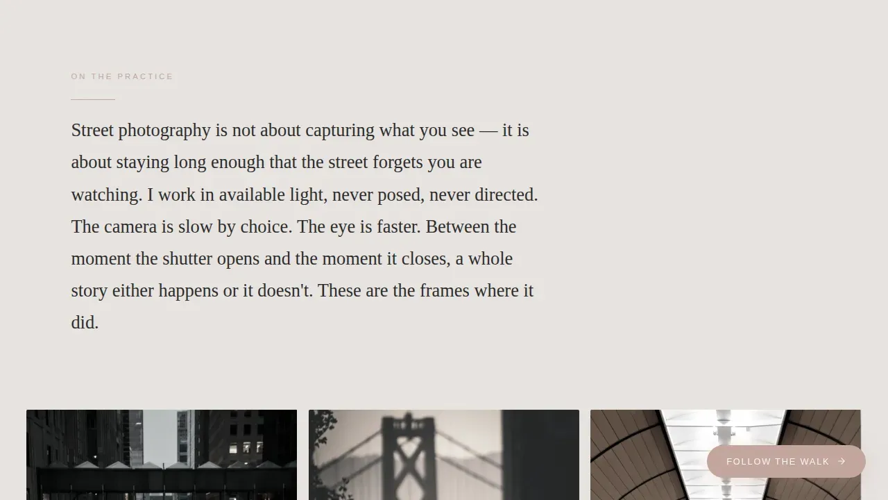 Atelier Street Photography | Free Website Template | Rocket
