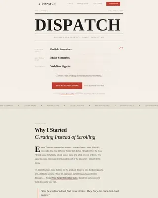 Morning No-Code Automation Landing Page Template