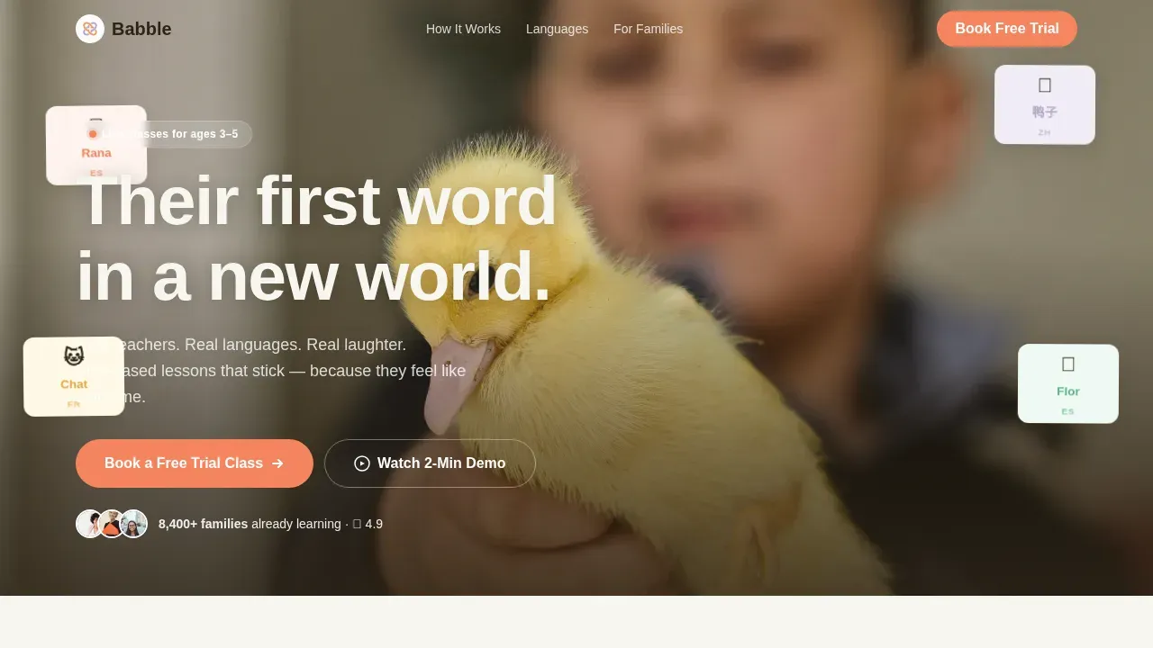 Family Preschool Language Development Landing Page Template