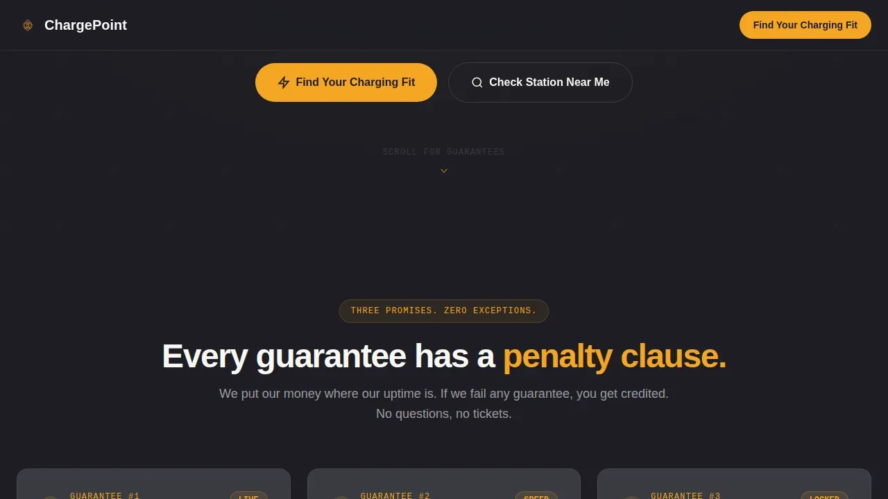 Guaranteed Fast EV Charging Network Landing Page Template