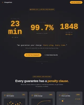 Guaranteed Fast EV Charging Network Landing Page Template