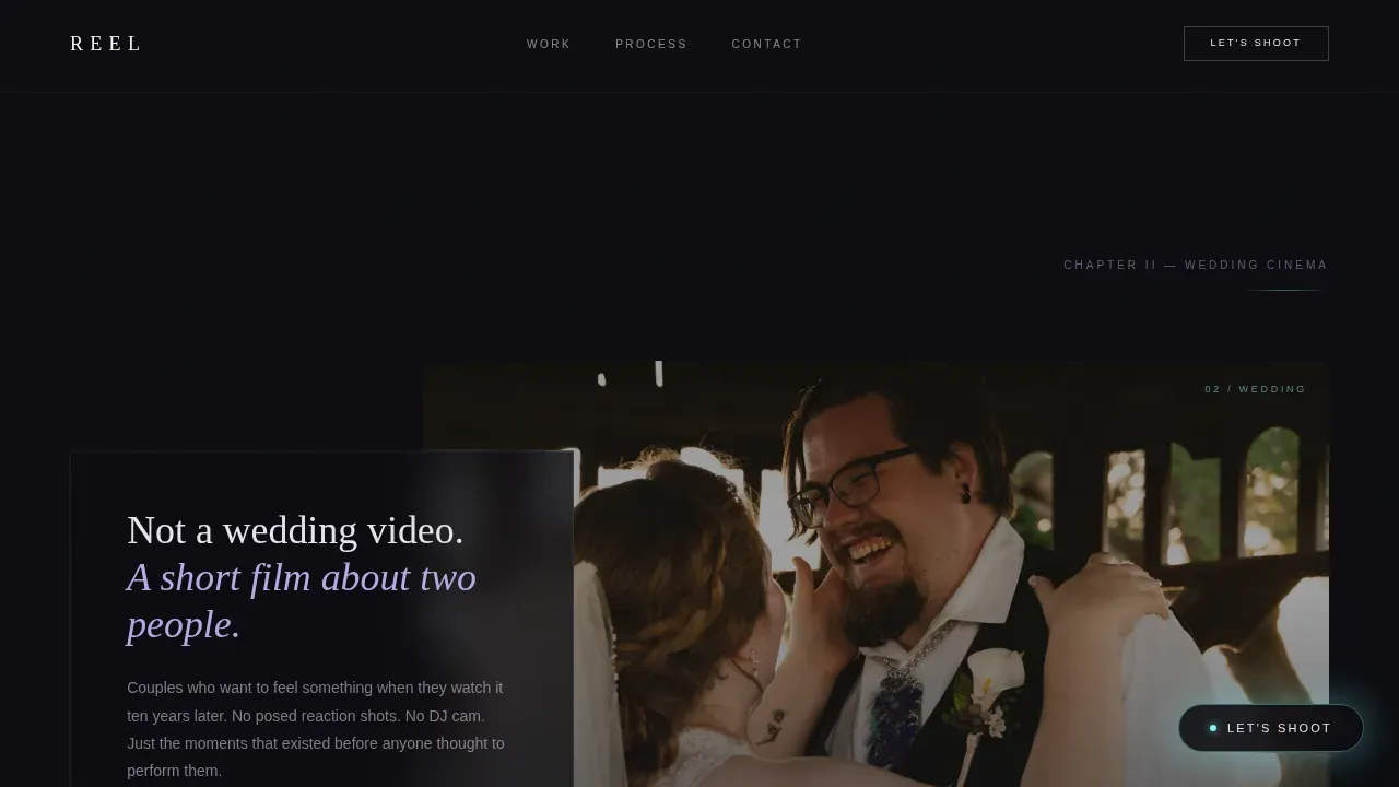 Cinematic Videographer Atelier Portfolio Landing Page Template