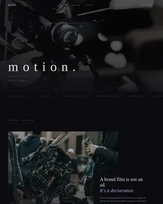 Cinematic Videographer Atelier Portfolio Landing Page Template