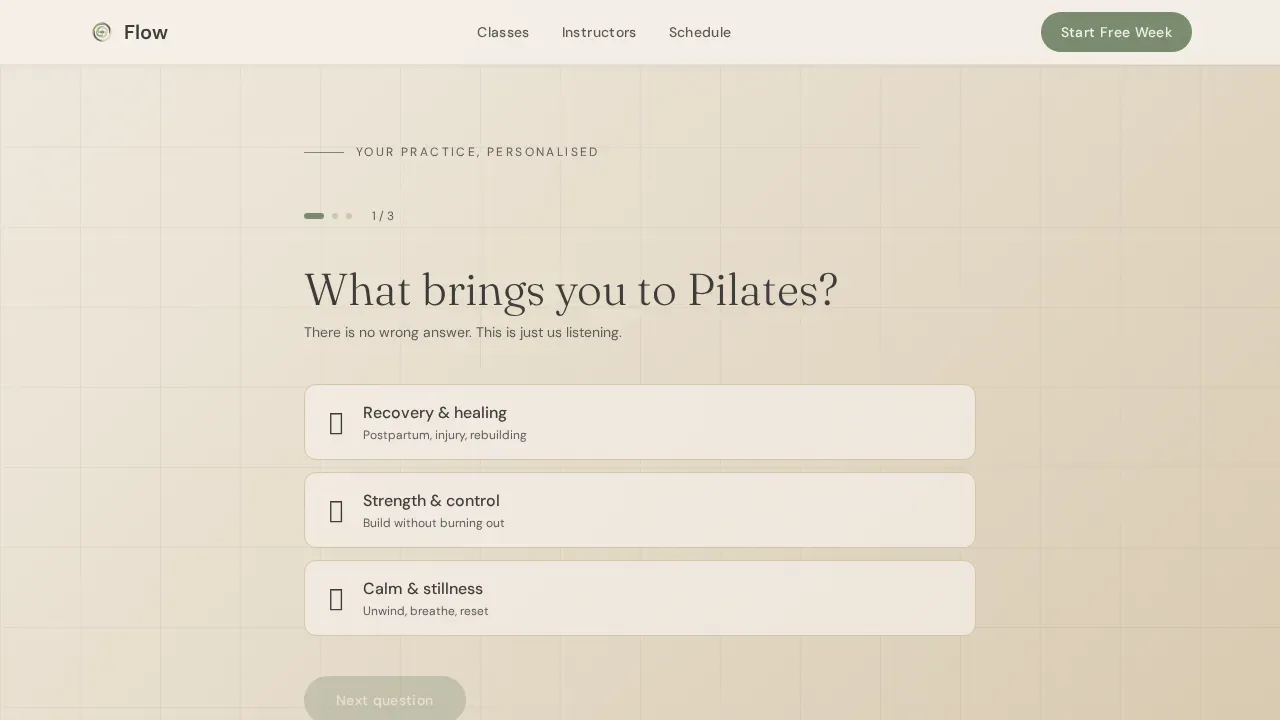 Pilates Fitness Professional Website Template