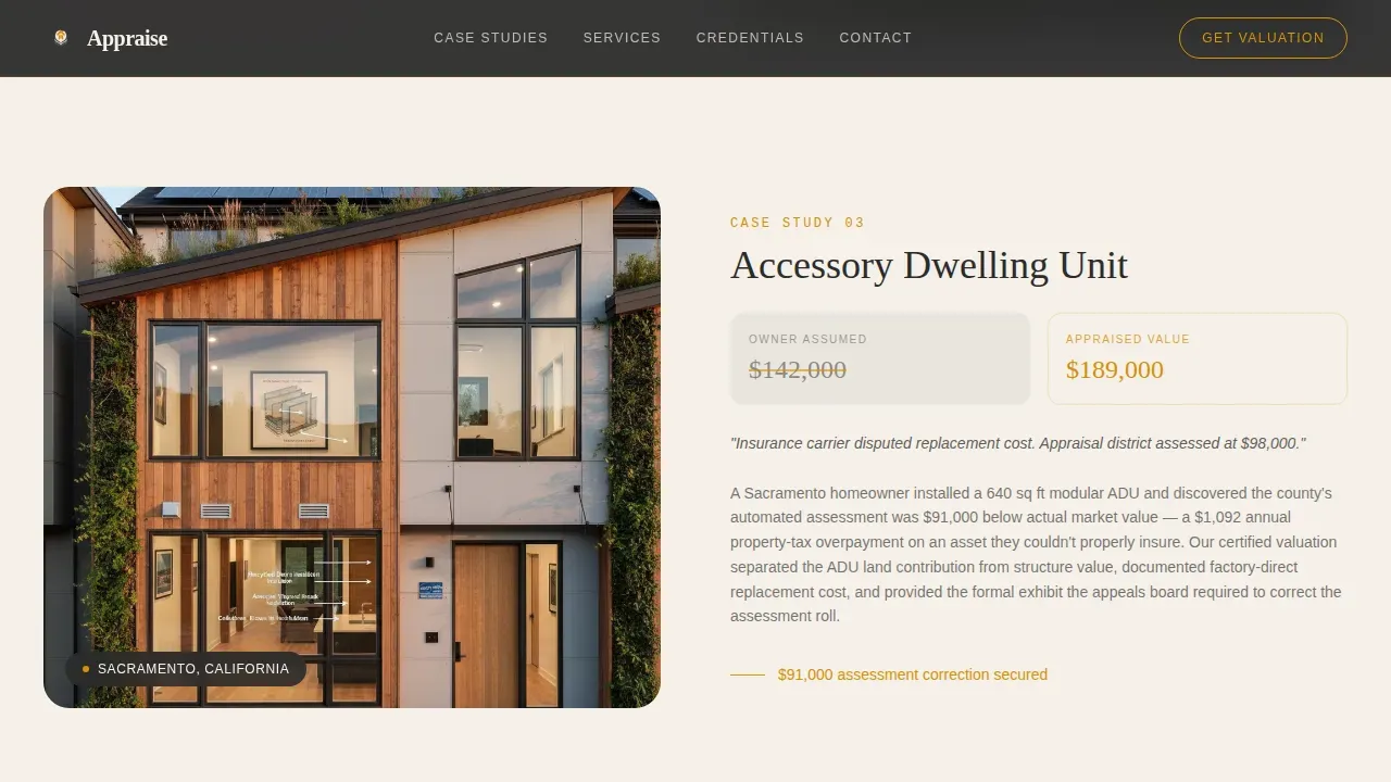 Luxury Modular Appraiser Landing Page Template