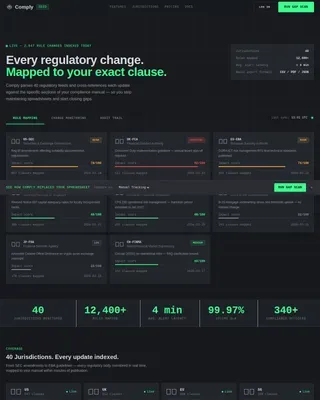 RegTech Startup Pricing & Packages Website Template